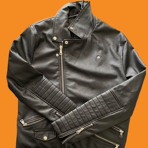 Faux Leather Moto Jacket